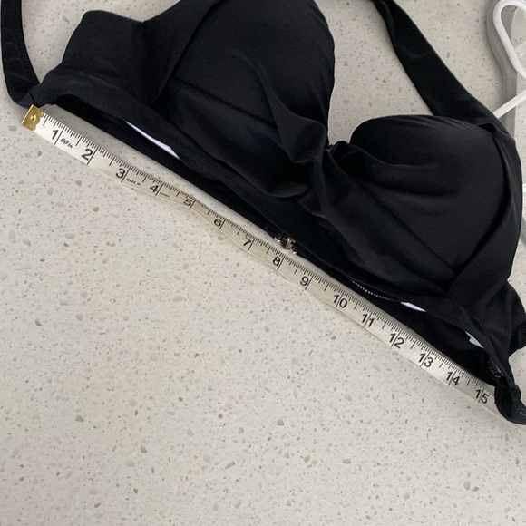 Black bikini tankini crossover criss-cross halter top padded - Picture 6 of 6